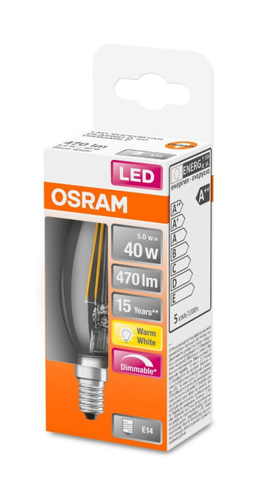 LED ЛАМПА CLB40 FIL 2700К E14 ДИМ. 470LM