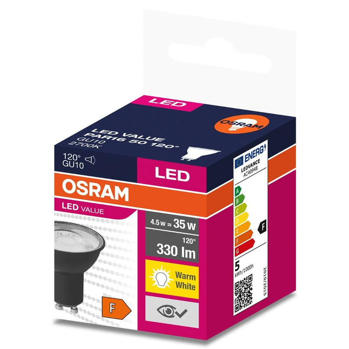 LED ЛАМПА BLACK GU10 120° 4.5W 2700K