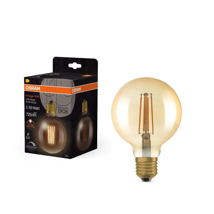 LED ЛАМПА VINTAGE GLOBE95 GOLD55 DIM E27