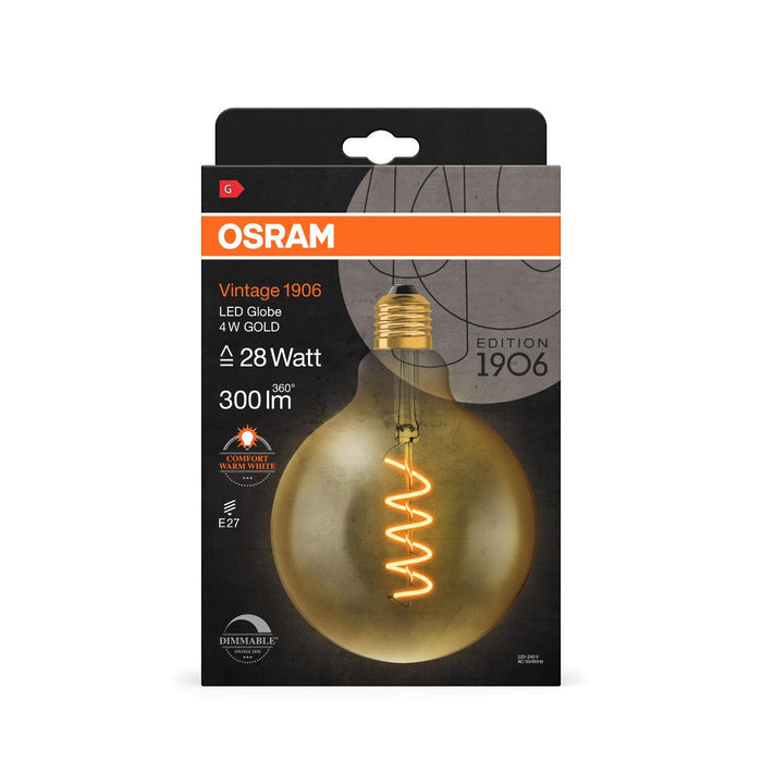 LED ЛАМПА VINTAGE GLOBE125 GOLD28DIM E27