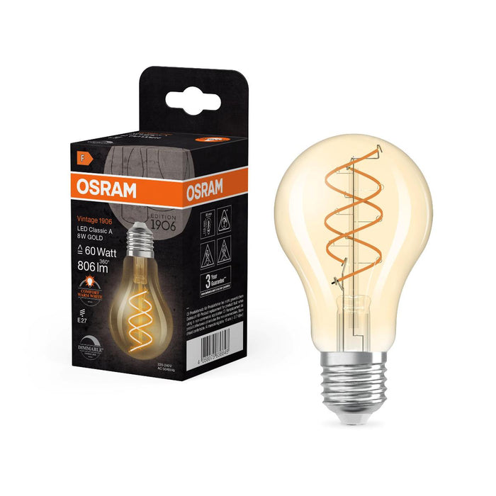 LED ЛАМПА VINTAGE CLA60 GOLD DIM E27