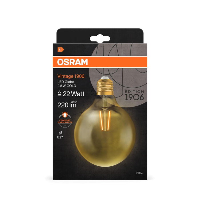 LED ЛАМПА VINTAGE GLOBE125 GOLD22 E27
