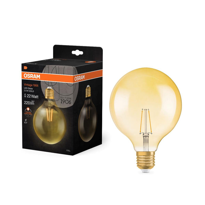 LED ЛАМПА VINTAGE GLOBE125 GOLD22 E27