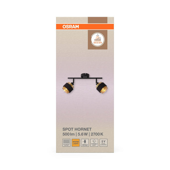 СПОТ HORNET 2XE14 ВКЛЮЧЕНА ЛАМПА OSRAM