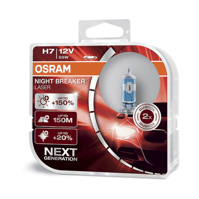 АВТО КРУШКА NIGHT BREAKER LASER +150% H7 55W 12V DUOBOX OSRAM 64210