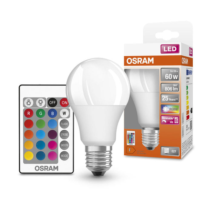 LED КРУШКА E27 9.4W 806LM A60 OSRAM RGB