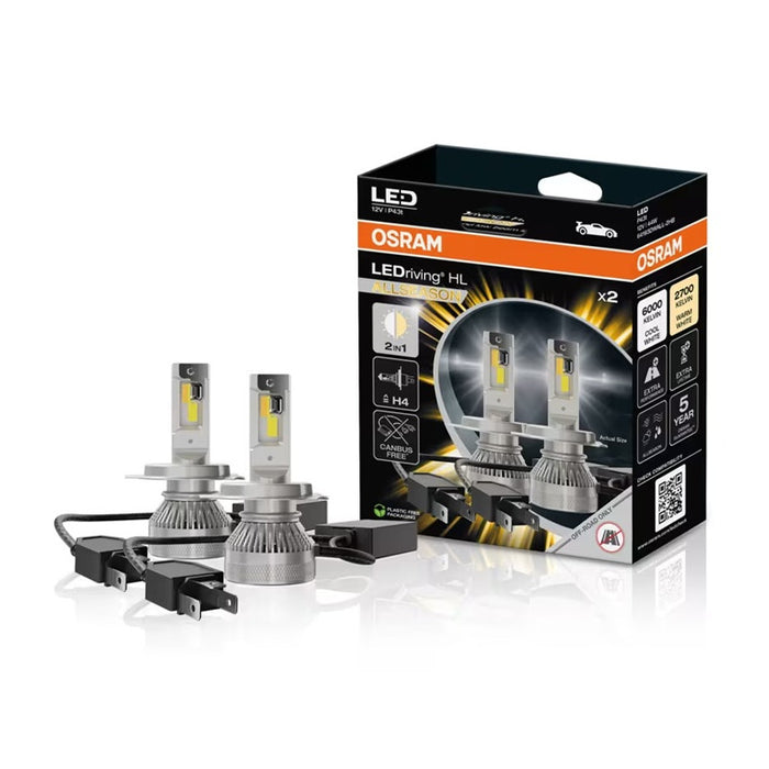 АВТОМОБИЛНИ LED ЛАМПИ 64193DWALL H4 LED 45/45W12V P43T BOX OSRAM