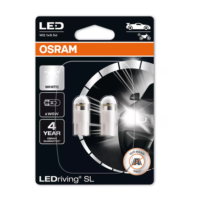 LED АВТО КРУШКИ W5W 2 БРОЯ 2825DWP 12V 6000K 1W OSRAM W5W
