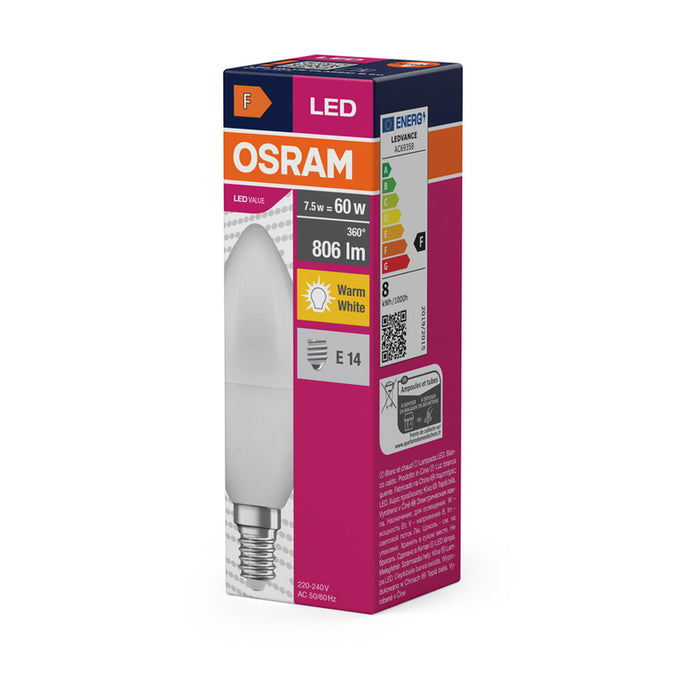 LED КРУШКА СВЕЩ Е14 7W 2700K OSRAM