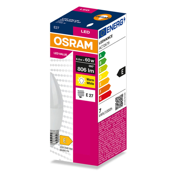 LED КРУШКА СВЕЩ Е27 6.8W 2700K OSRAM