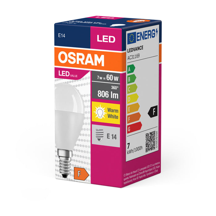 LED КРУШКА СФЕРА Е14 8W 806LM 2700K OSRAM
