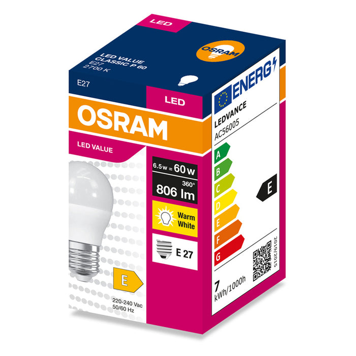 LED КР. ТОПЧЕ Е27 6.5W 806LM 2700K OSRAM