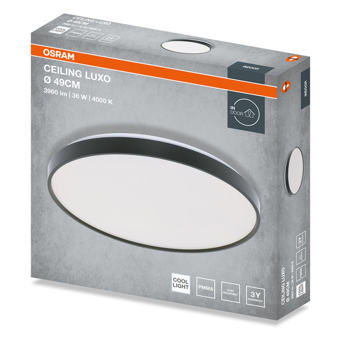 LED ПЛАФОН 36W 49CM 4000K ЧЕРЕН OSRAM LUXO