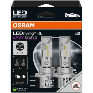 OSRAM H15 LEDriving HL EASY GEN2 6500K 12V 23/3W HANGING FOLDING BOX X2 PCS