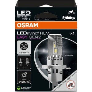 OSRAM H4/H19 LEDRIVING HLM EASY GEN 2 6000K 12V 22W HANGING FOLDING BOX 1 PCS