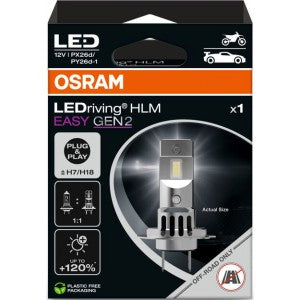 OSRAM H7/H18 LEDRIVING HLM EASY GEN 2 H7/H18 6000K 16W 12V HANGING FOLDING BOX 1 PCS