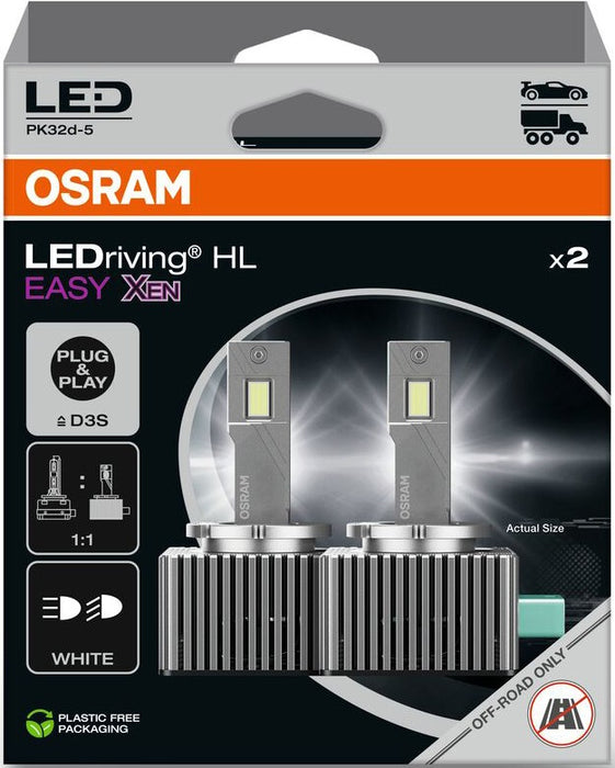 OSRAM D3S LEDriving HL EASY XEN 6500K 42V 42W HANGING FOLDING BOX X2 PCS
