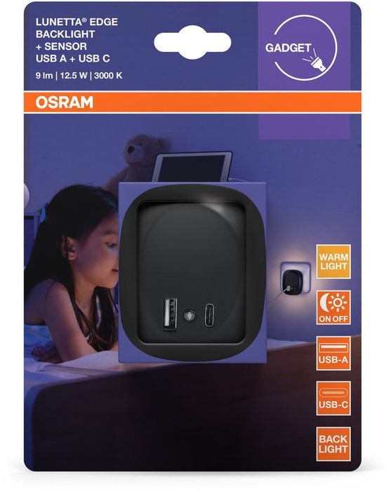 Мобилно осветително тяло Osram Lunetta - Edge, черно