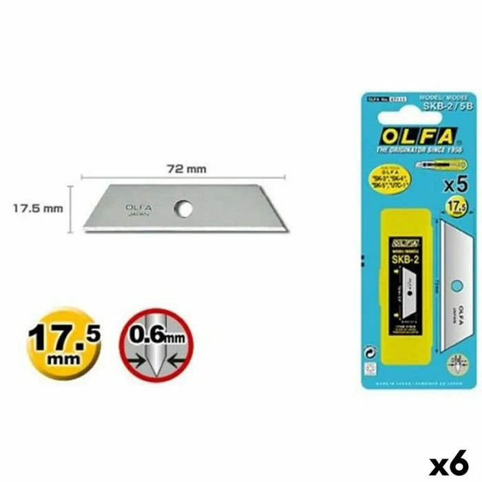 Острие на Нож Olfa 17,5 mm (5 Части) (6 броя)