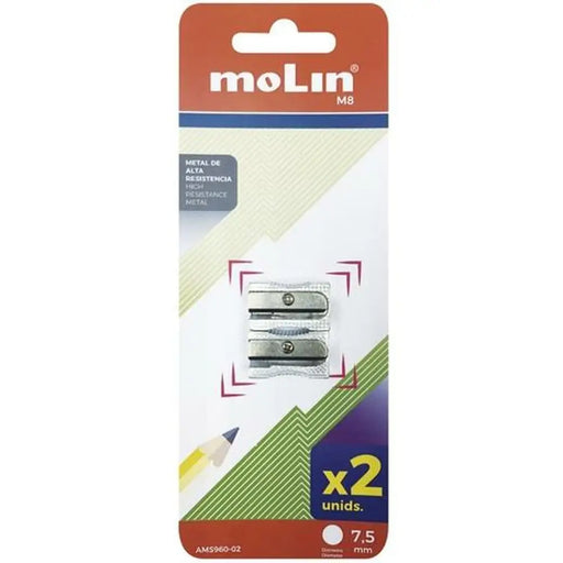 Острилка Molin Сребрист Метал 2 Части (12 броя)