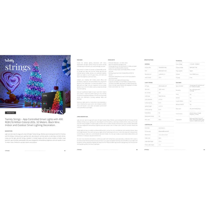 ОСВЕТЛЕНИЕ СТРИНГ 355CM 400LED TWINKLY TWS400STP-BEU