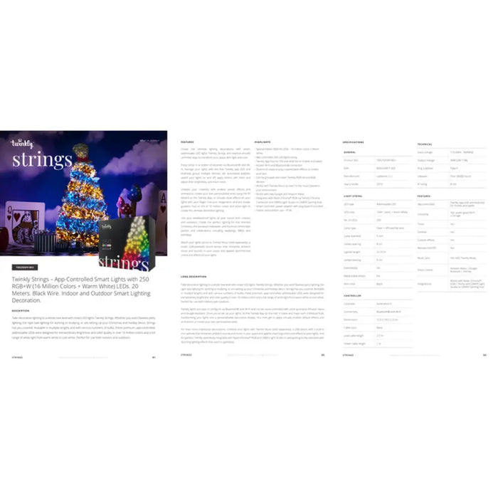 ОСВЕТЛЕНИЕ СТРИНГ 200CM 250LED TWINKLY TWS250SPP-BEU