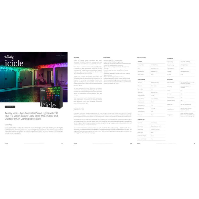 ОСВЕТЛЕНИЕ ВИСУЛКА 500CM 190LED TWINKLY TWI190STP-TEU