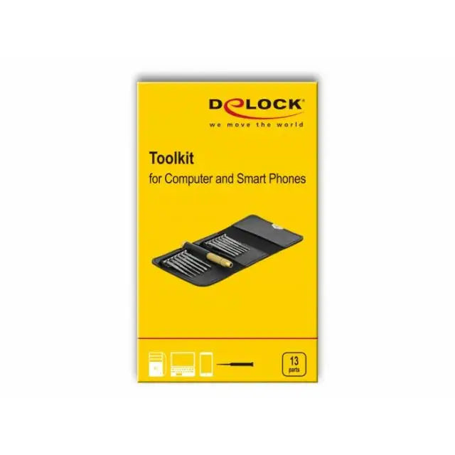 Отвертка DeLock 64067 13 части Хром ванадий Калъф