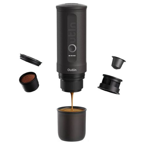Outin Nano Portable Espresso Machine, 80ml, 7500mAh, Space Gray EU