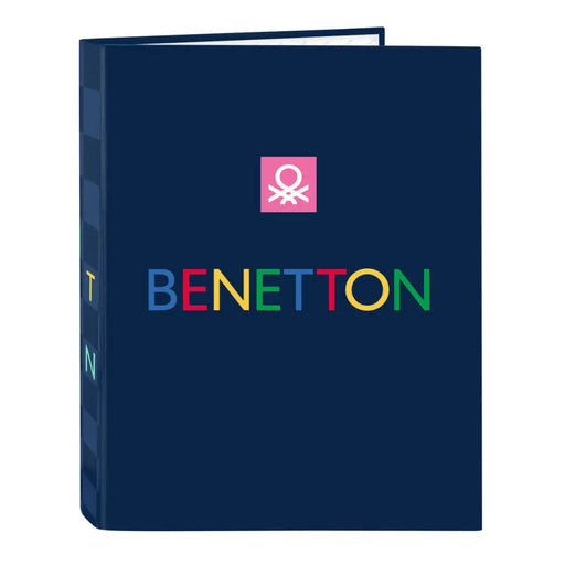Папка с пръстени Benetton Damero Морско син A4 26.5 x 33 x