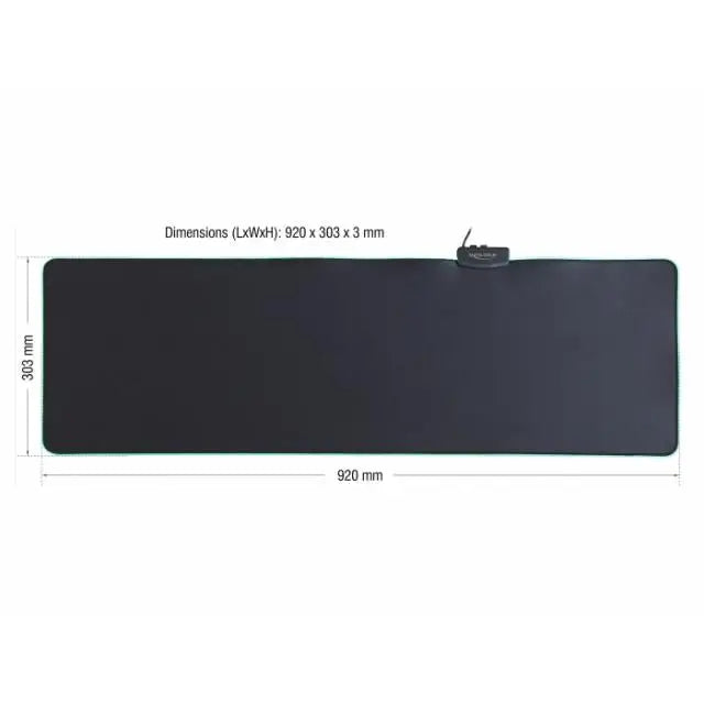 Пад за мишка Delock 920 x 303 x 3 mm RGB Черен