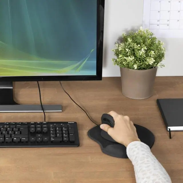 Пад за мишка HAMA Ergonomic Мини Текстил Черен