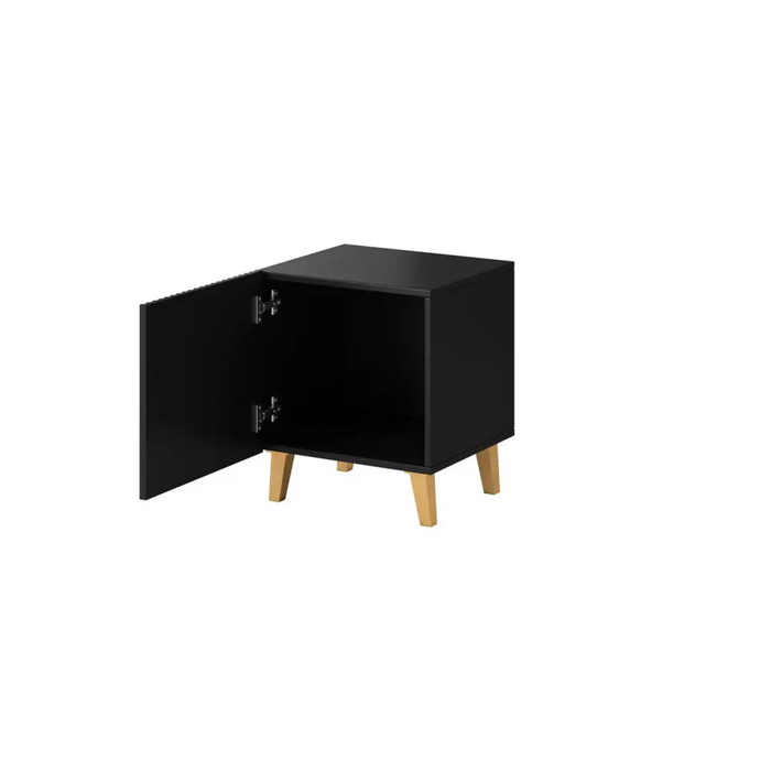 ПАФОС нощно шкафче 2 бр. 45x40x51 см черен мат