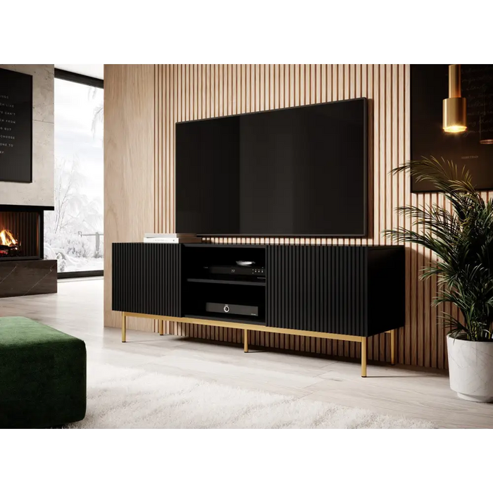 PAFOS RTV шкаф върху златиста стоманена рамка 150x40x60 см