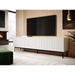 PAFOS RTV шкаф върху черна стоманена рамка 200x40x60 см бял