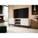 PAFOS RTV шкаф върху черна стоманена рамка 150x40x60 см бял