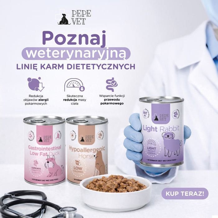PAKA ZWIERZAKA Pepe Vet Hypoallergenic Mono Horse - мокра храна за кучета - 400g