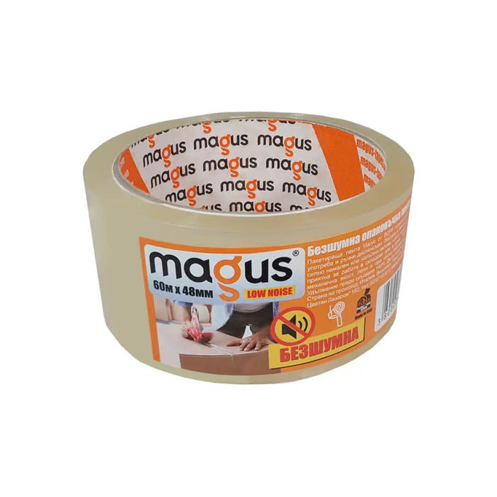 ПАКЕТИРАЩА ЛЕНТА БЕЗШУМНА ПРОЗРАЧНА 60M / 48MM MAGUS
