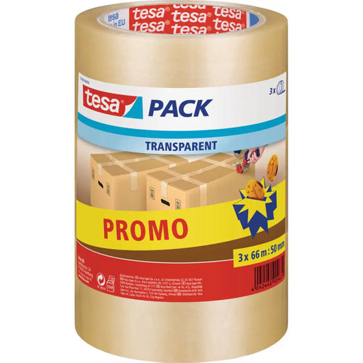 ПАКЕТИРАЩА ЛЕНТА ПРОЗРАЧНА 66M/50MM 2 + 1 TESA