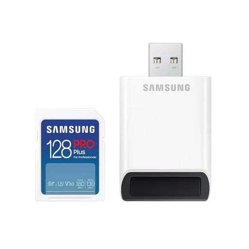 Памет Samsung 128GB SD Card PRO Plus with USB Reader Class10