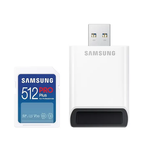 Памет Samsung 512GB SD PRO Plus + USB Reader Class10