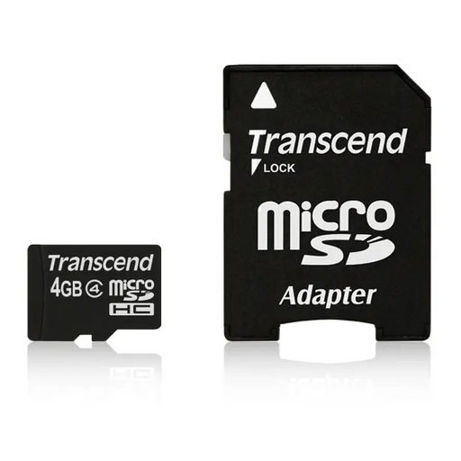 Памет Transcend 4GB microSDHC (with adapter Class 4)