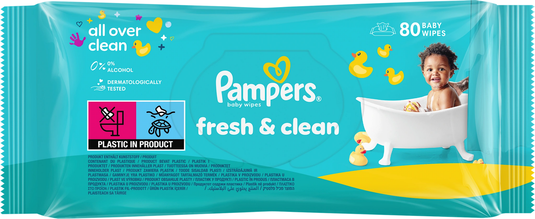Мокри кърпички  Fresh & Clean, 80 бр