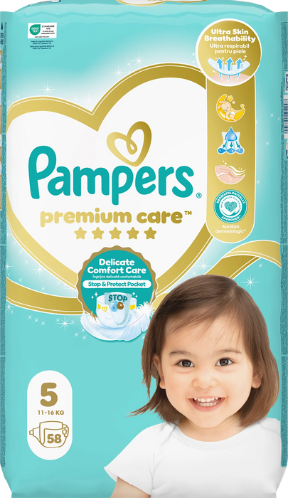 Пелени Premium Care, размер 5 (11-16 kg), 58 бр