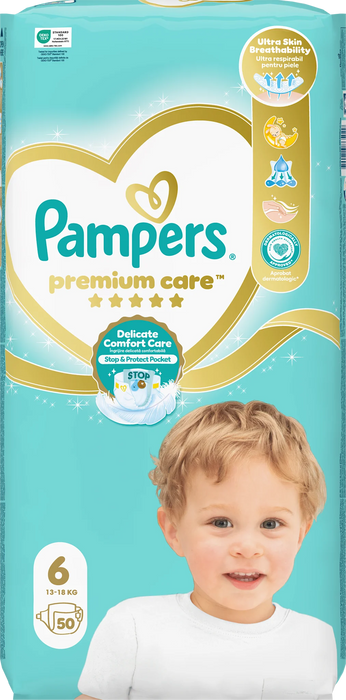 Пелени Premium Care, размер 6 (13-18 kg), 50 бр