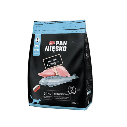 PAN MIEKSKO Пиле с пъстърва S - суха храна за котки - 400