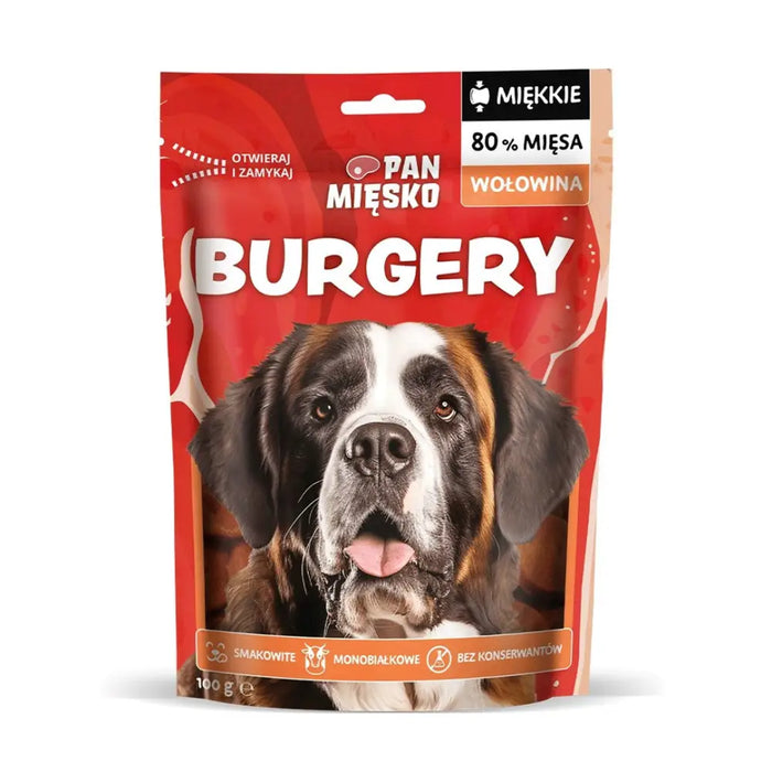 PAN MIĘSKO Beef Burgers - лакомство за кучета - 100гр