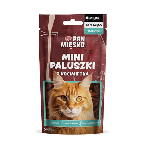 PAN MIĘSKO Мини патешки пръчици с котешка трева - лакомства