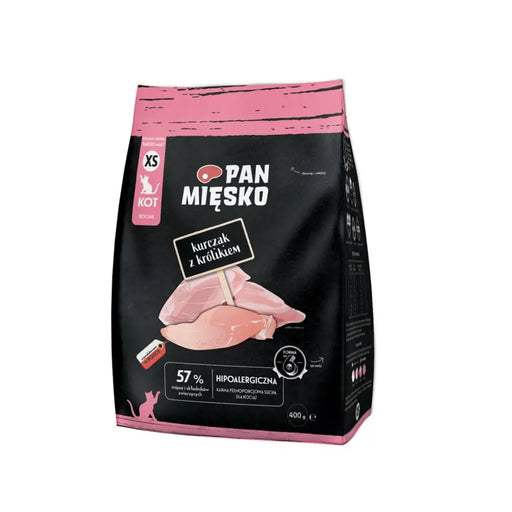 PAN MIĘSKO Пиле със заек XS - суха храна за котки - 400гр