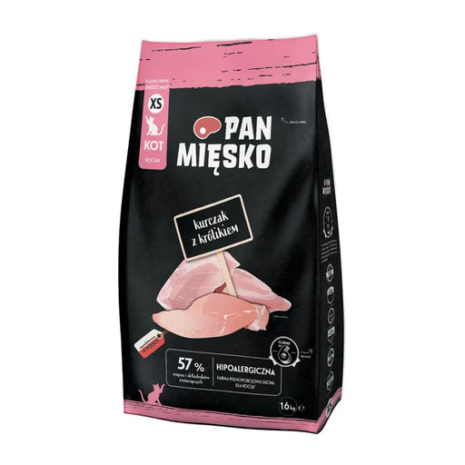 PAN MIĘSKO Пиле със заек XS - суха храна за котки - 1,6кг